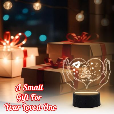 Heart Shape Couple Night Lamp Personalized Name Light
